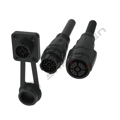 IP65 Self-locking M19 Series Push-pull  Black  Connection Industrial 9 Pin Cross  5A Male Socket signal Connector