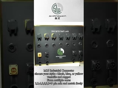 IP67 M19 Conector de 6 pines Amarillo 15A Soldadura sobremoldeada de aleación de aluminio con concha de nylon